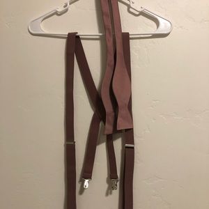 Men’s Mauve/ pink suspenders and bow tie